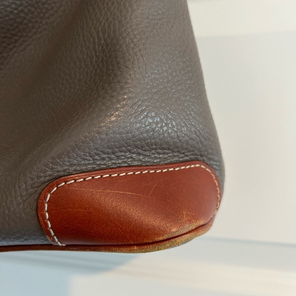 Dooney and Bourke Pebble Leather Hobo Handbag Mushroom Brown - Picture 4 of 16